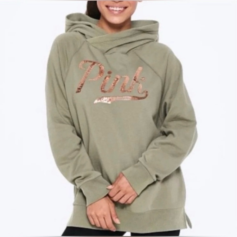PINK Victoria's Secret Sage Olive Green Hoodie